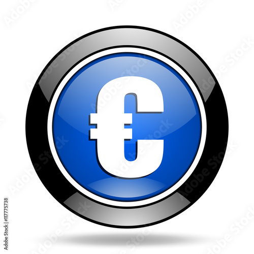 euro blue glossy icon