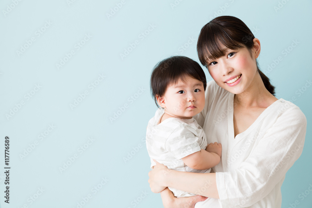 portrait of asian mother and baby portrait of asian mother and baby