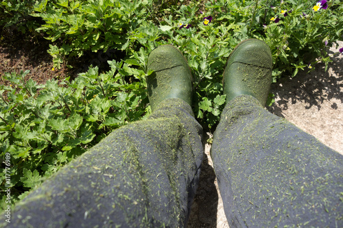 Farmer green boots view photo