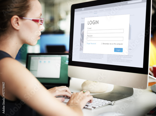 Slika na platnu Log In Accessibility Password Network Security System Concept
