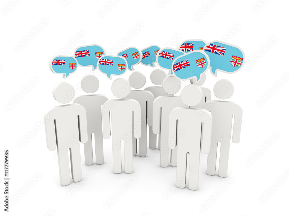 People with flag of fiji