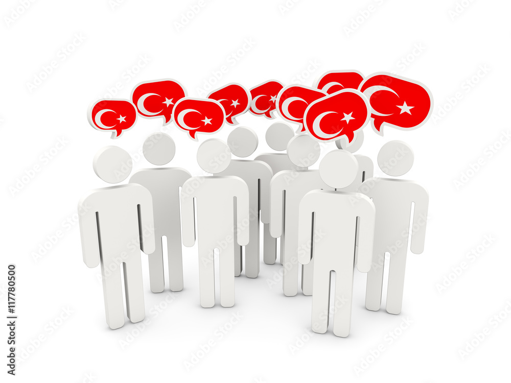 People with flag of turkey