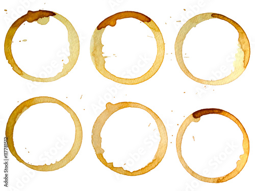 Set of coffee stains isolat...