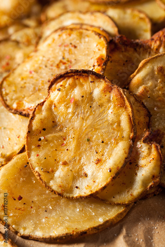 Homemade Spicy LIme and Pepper Baked Potato Chips