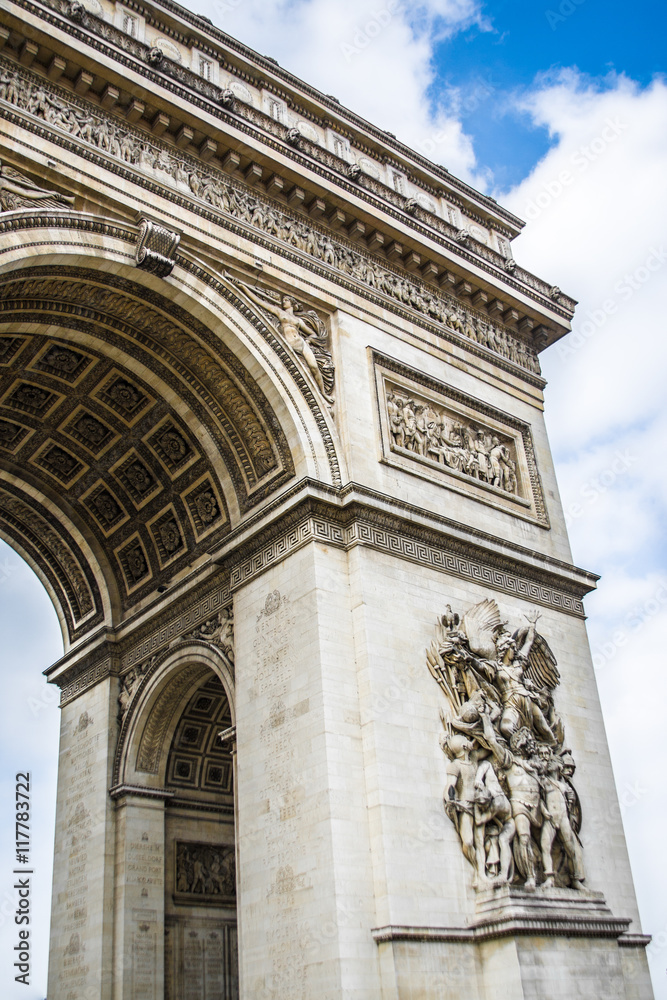The famous Arc de Triomphe, Paris, France
