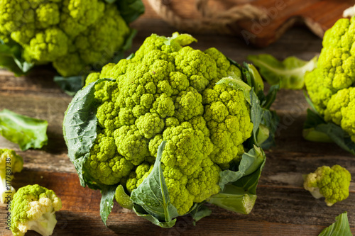 Raw Organic Green Broccoli Cauliflower