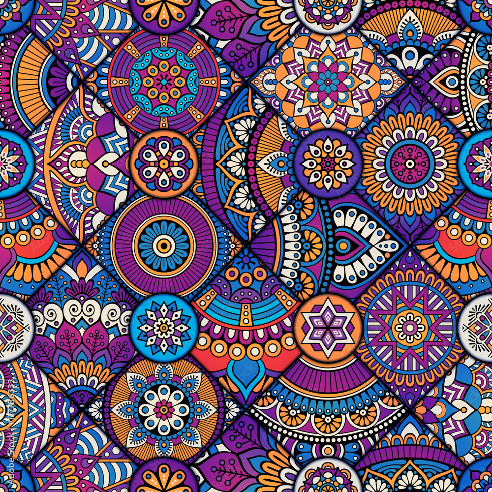 Ethnic floral seamless pattern Ethnic floral seamless pattern