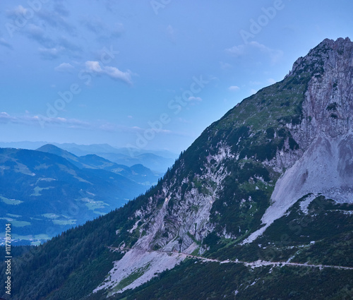 Mountains of Wilder Kaiser at night / Very early morning in Alps of Austria