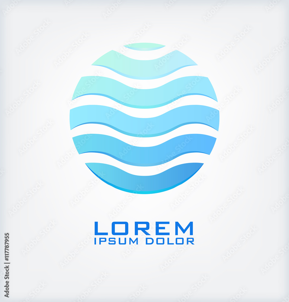 Wave logo design template Wave logo design template