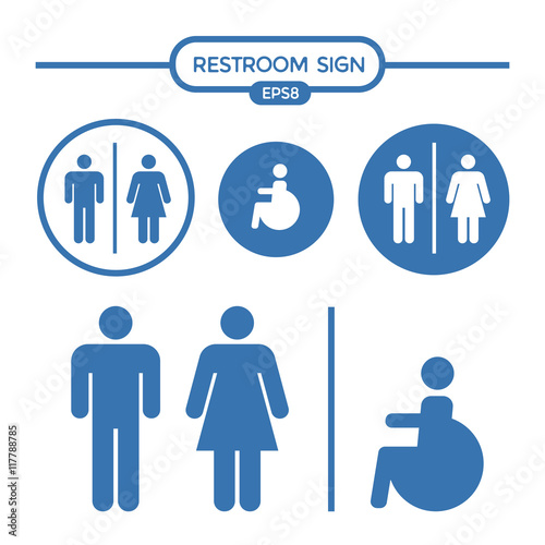 Restroom male female and cripple sign vector illustration