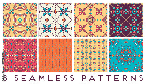 Ethnic floral seamless pattern