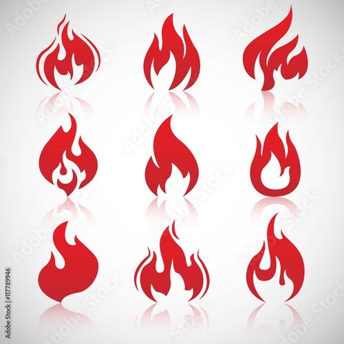 Red fire flames
