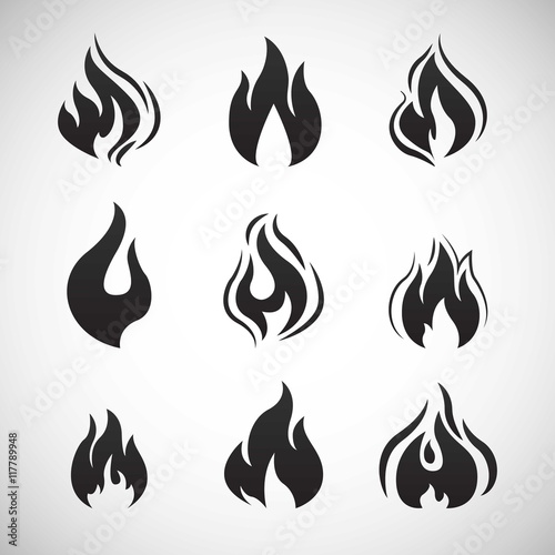 Black fire flames
