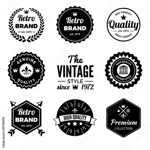 Retro black badges