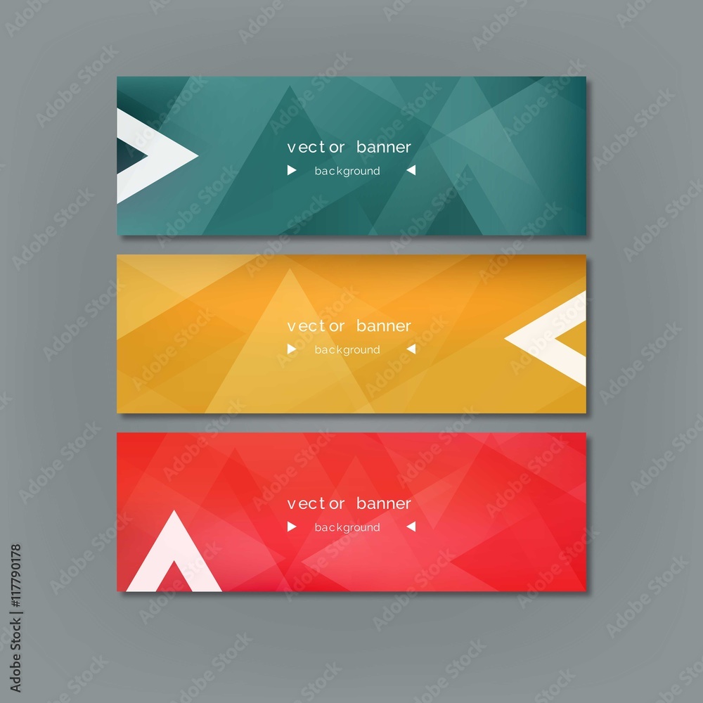 Naklejka premium Abstract colored banners