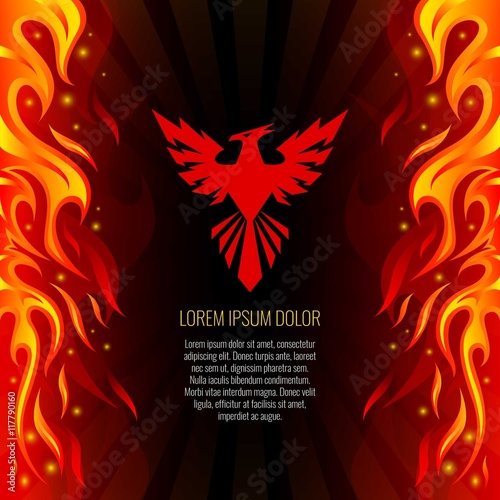 Phoenix and fire background