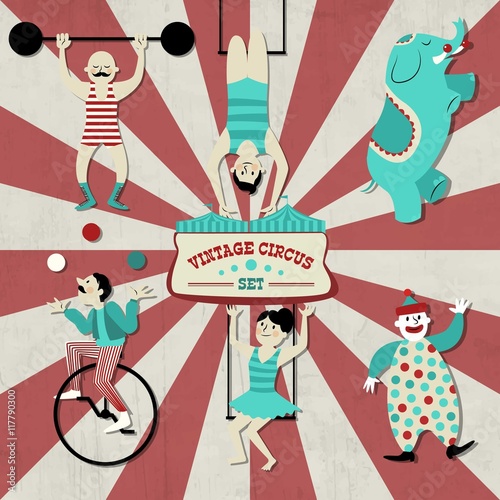 Vintage circus set