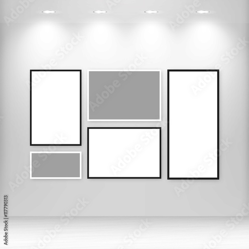 Gallery with blank canvas