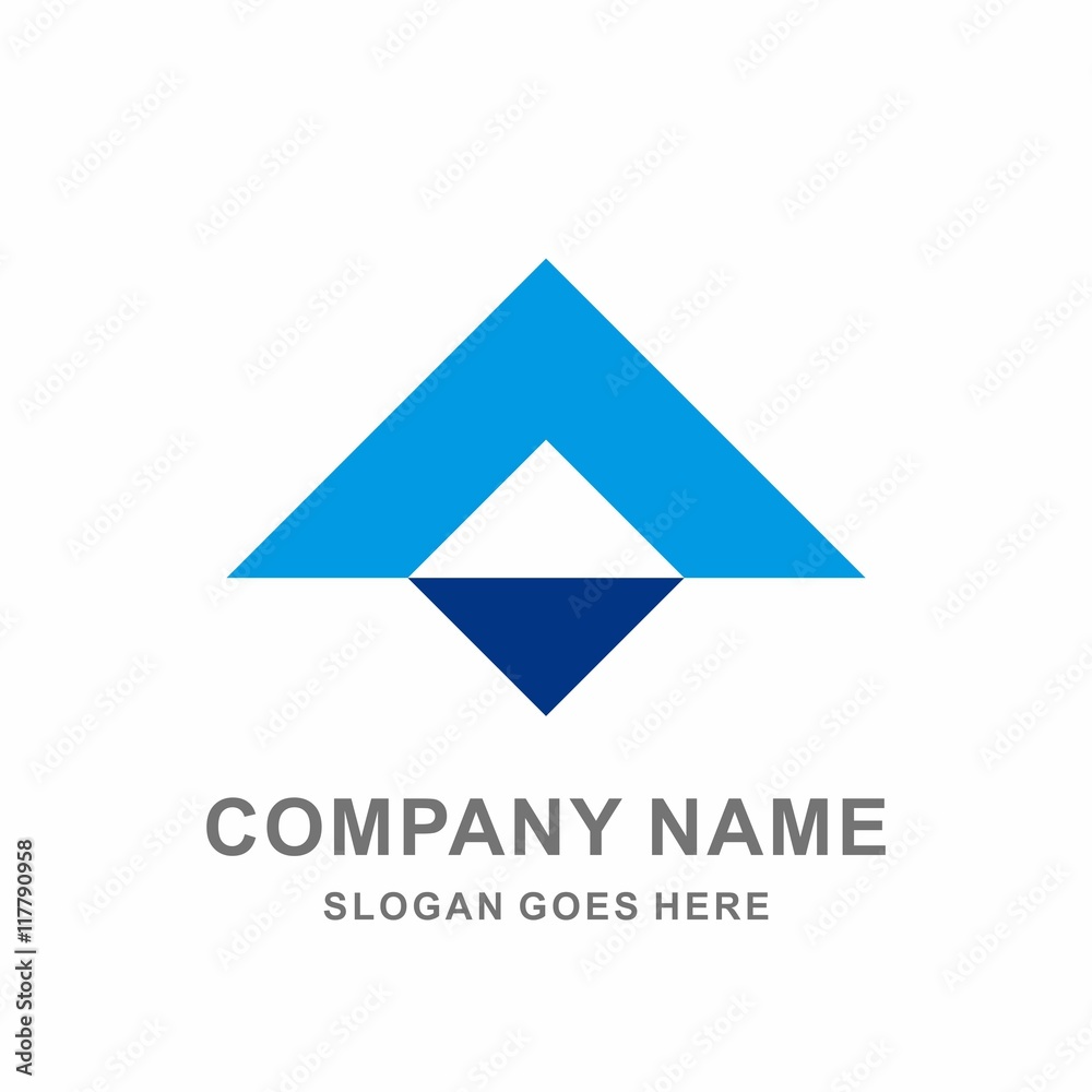 Geometric Triangle Up Arrow Vector Logo Template Geometric Triangle Up Arrow Vector Logo Template