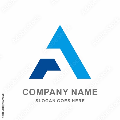 Free Download Monogram Letter A Geometric Triangle Vector Logo Template - GFXLoad