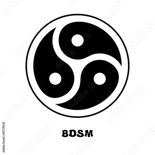 BDSM logo. Sign for sadist masochist love. Emblem for fans of ha