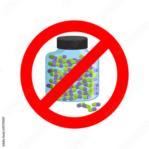 Ban doping. It is forbidden to take stimulants. Crossed-out spor