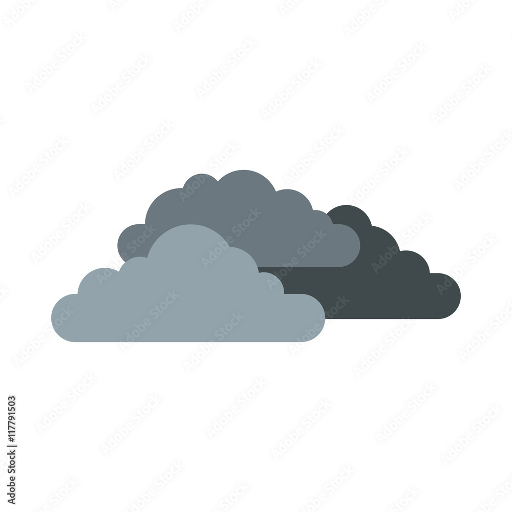 Clouds icon in flat style isolated on white background. Sky symbol