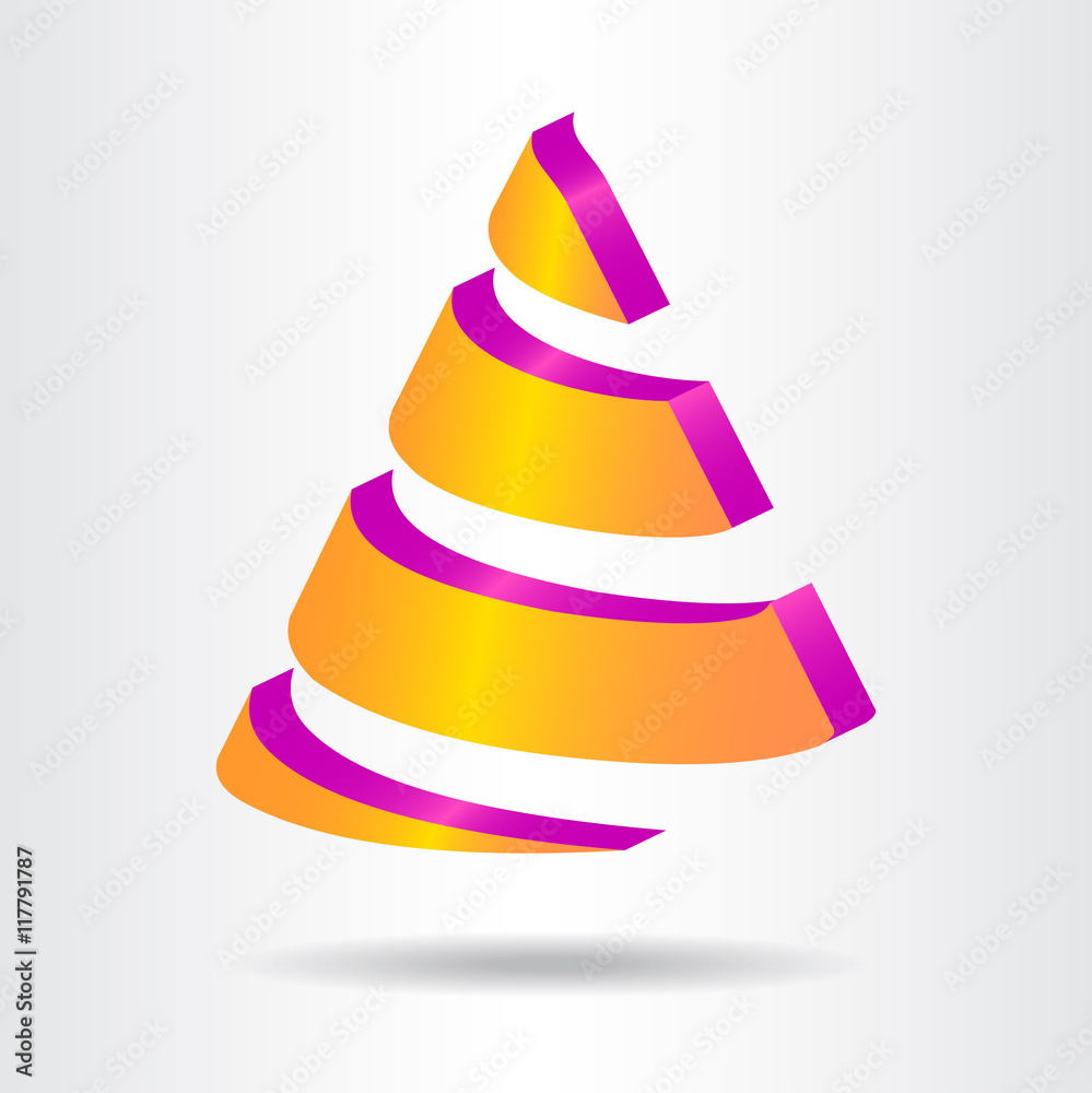 Abstract vector sign in cones shape.