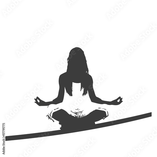 Silhouette einer Frau, die Yoga macht
