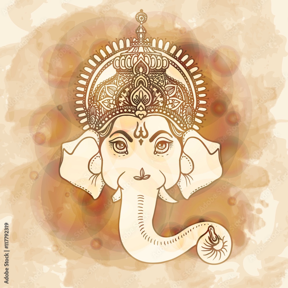 Lord Ganesha Face Drawing | Easy Face Drawing of Lord Ganesha for Beginners  - YouTube