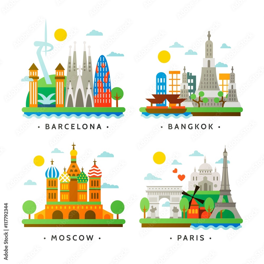 Naklejka premium International cities collection