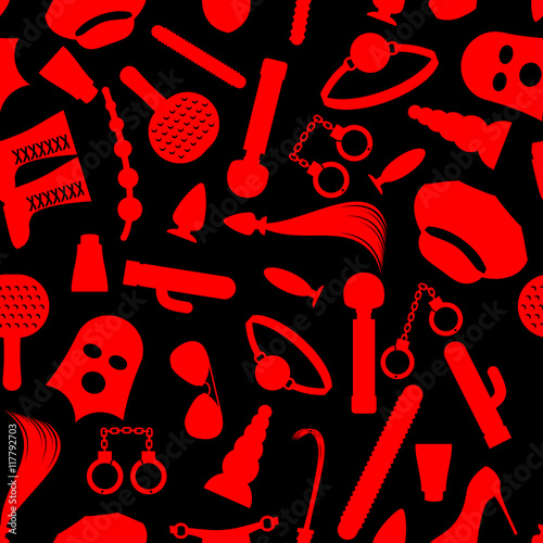 BDSM background. Fetish icons seamless pattern. ornament for lov