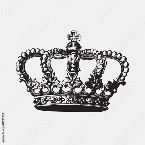 Hand drawn antique crown