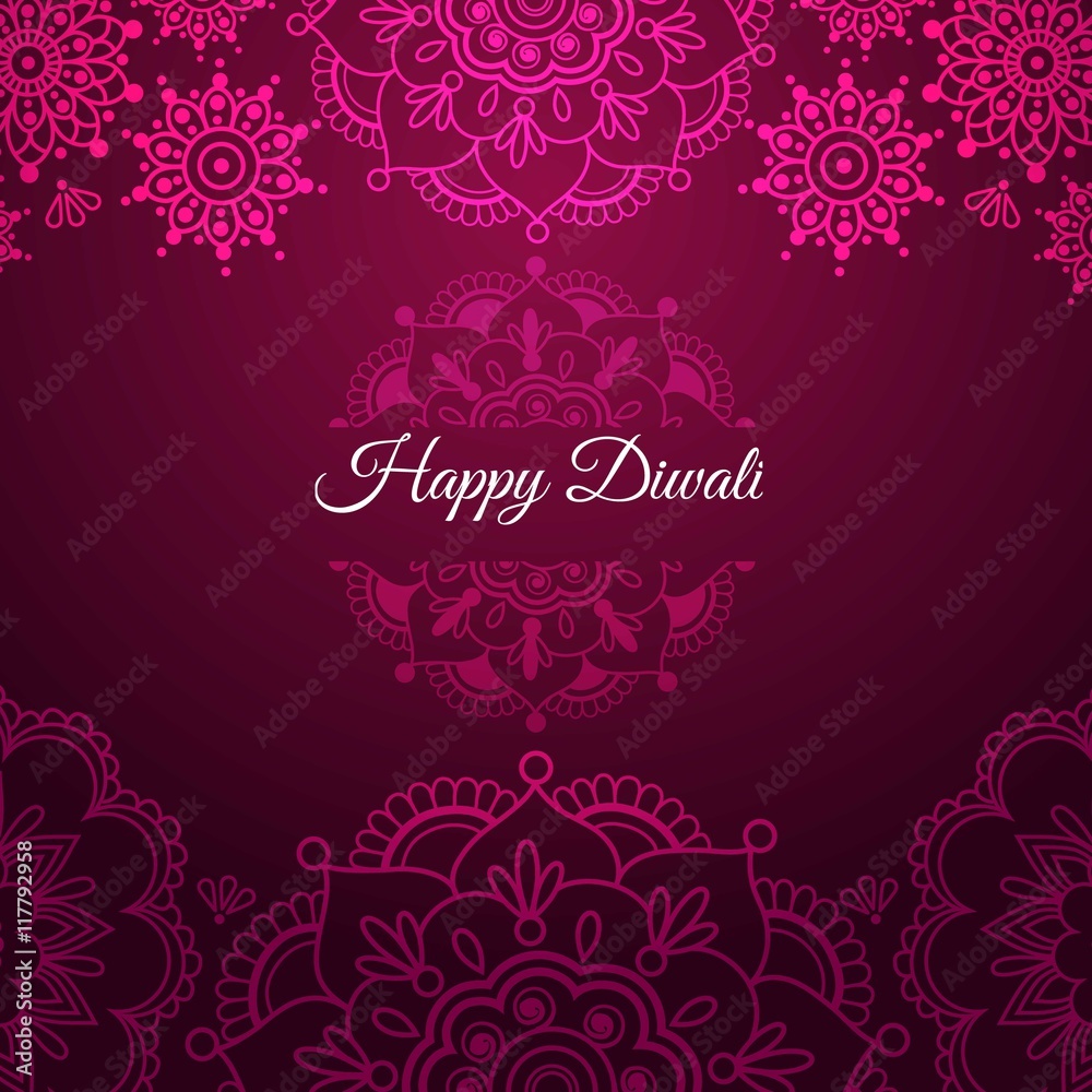 Ornamental Diwali background in pink color