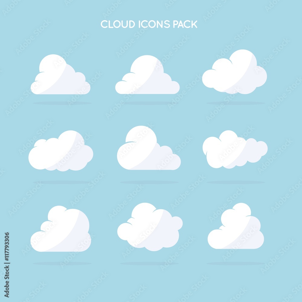 White cloud icons pack