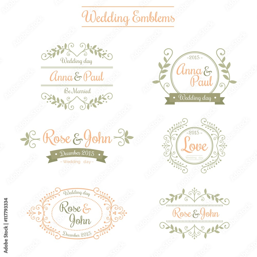 Ornamental wedding emblems