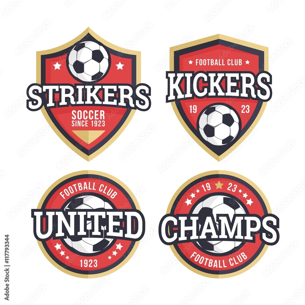 Collection of football badges