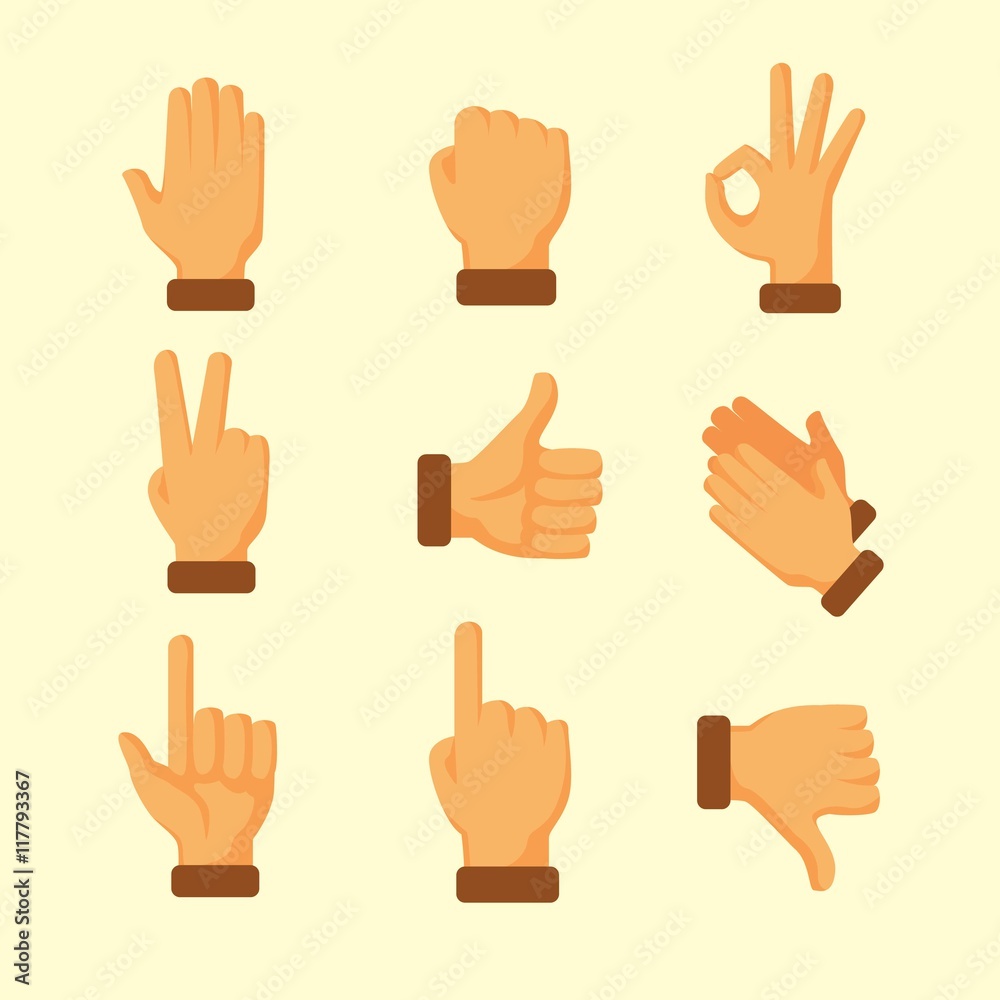 Flat Sing Language Icons Collection Flat Sing Language Icons Collection
