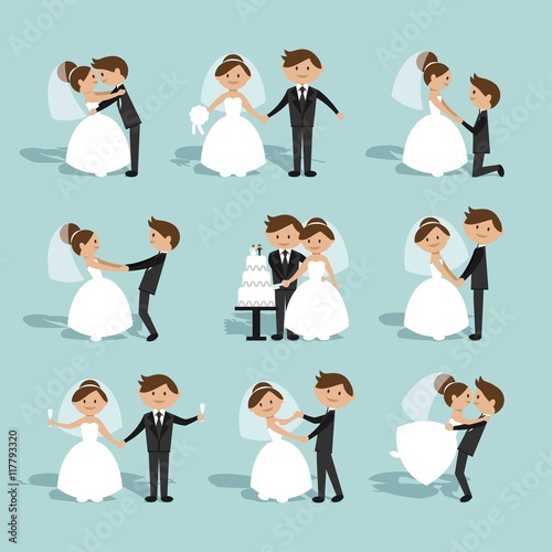 Flat Wedding Couple Collection