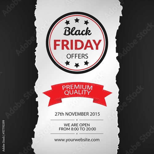 Black friday background in torn paper style