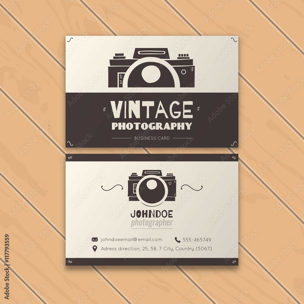 vintage photography business card Stock Vector | Adobe Stock