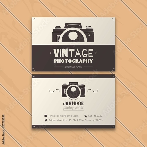 vintage photography business card