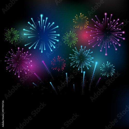 Colorful fireworks background