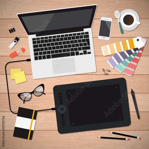 Realistic graphic designer tools