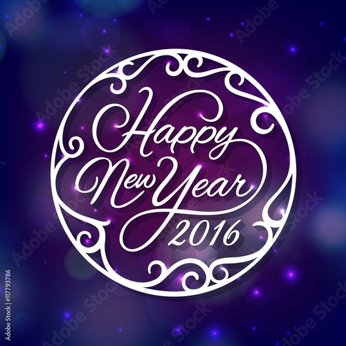 Happy New Year 2016 Purple Background
