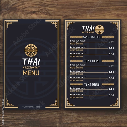 Thai menu template