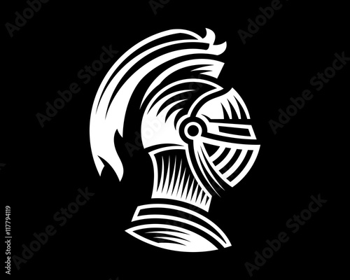 Vector of knight helmet, could be use as logo, icon, etc