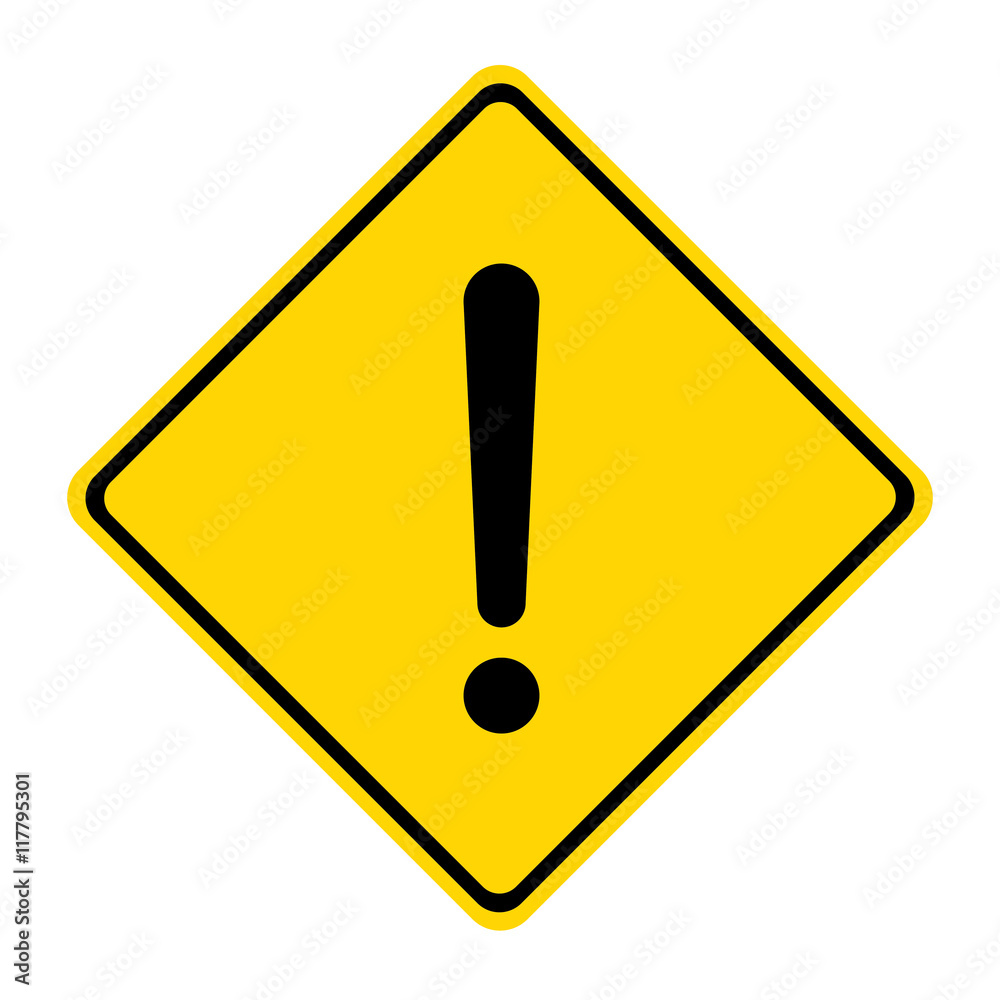 Hazard warning sign. Square symbol isolated on white background. Hazard warning sign. Square symbol isolated on white background.