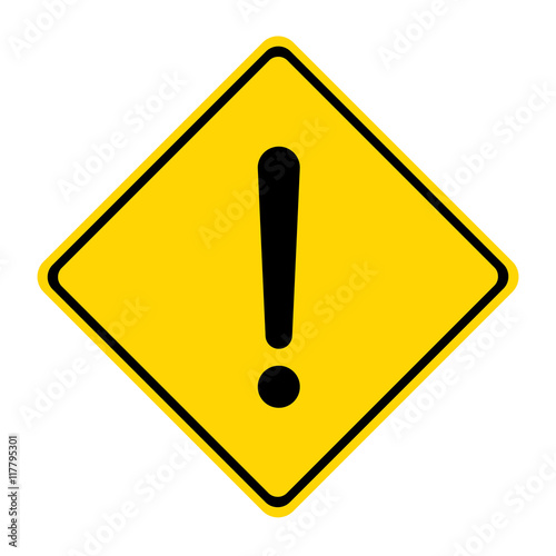 Hazard warning sign. Square symbol isolated on white background.