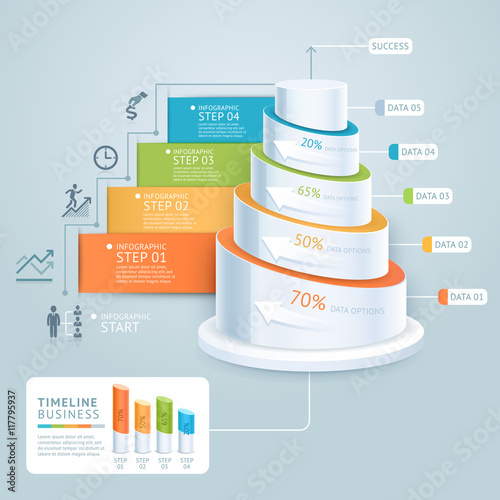 Business staircase diagram template. Vector illustration. can be